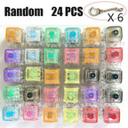 LED Keyboard Keychain Fidget Toy – Crystal Clicker Stress Relief Gadget