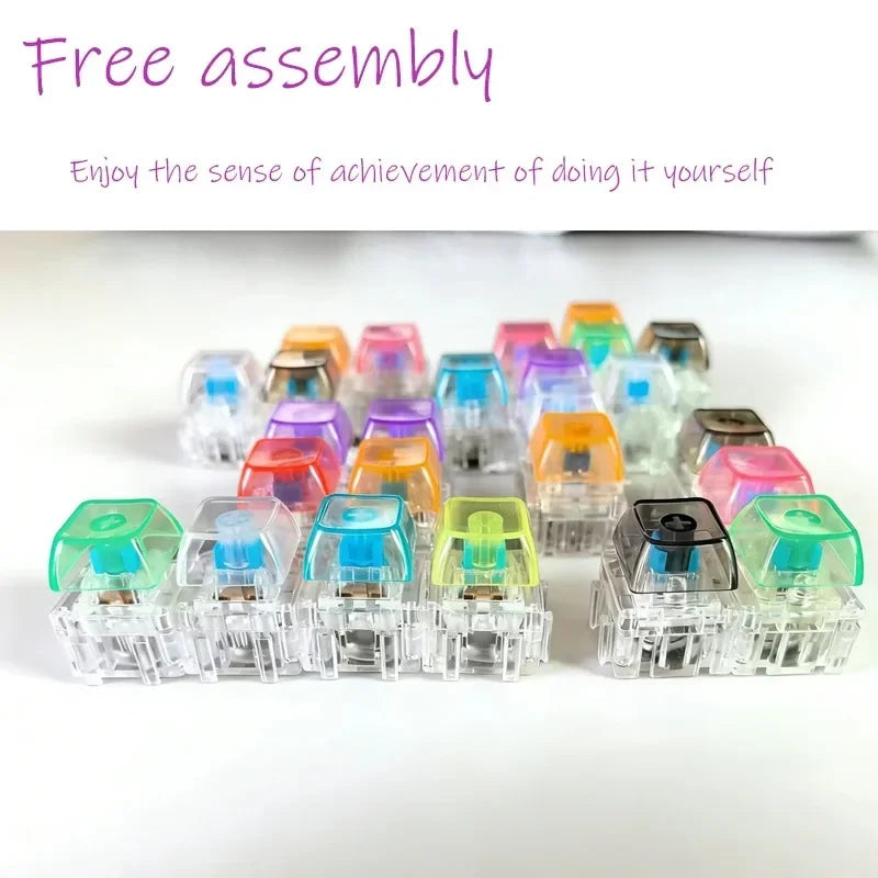 LED Keyboard Keychain Fidget Toy – Crystal Clicker Stress Relief Gadget