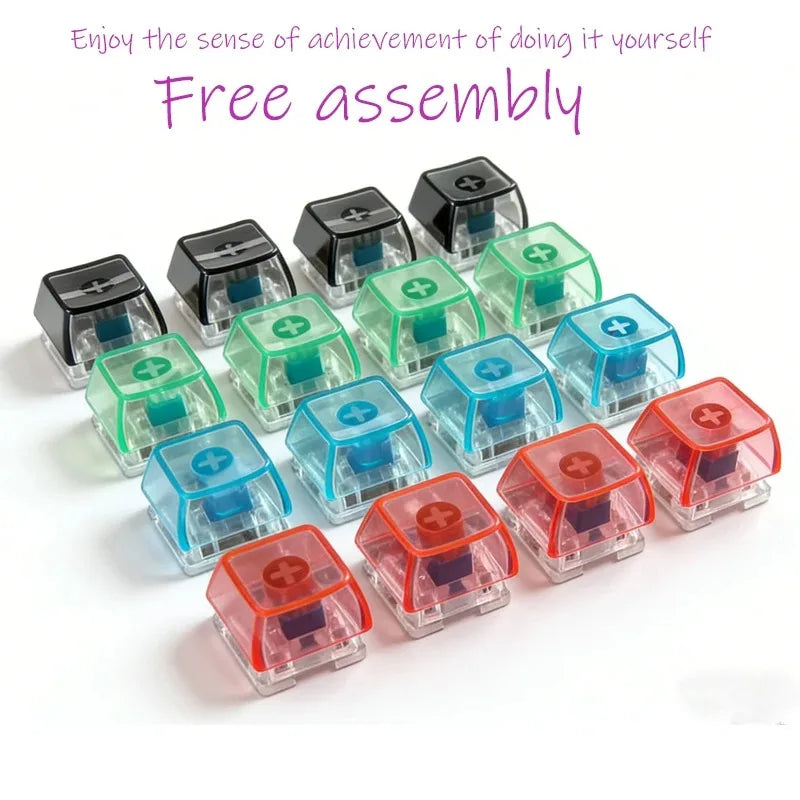 LED Keyboard Keychain Fidget Toy – Crystal Clicker Stress Relief Gadget